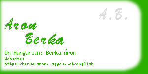 aron berka business card