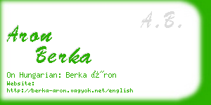 aron berka business card